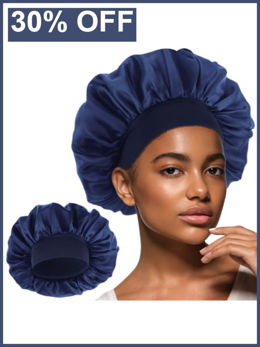 Satin Silk Sleep Bonnet Adjustable Elastic Band Hair Wrap Cap